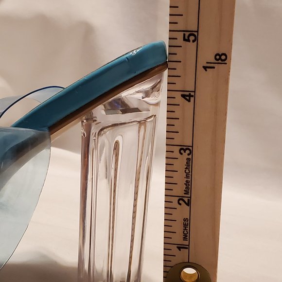 Yoki Chuncky Sandals Clear Heels With Blue Straps Size 10 - Picture 7 of 7